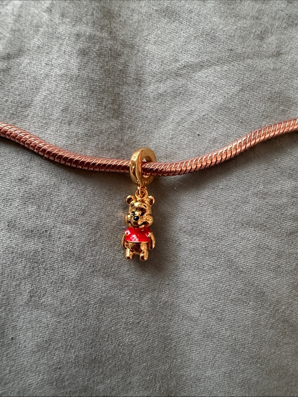 Gold & Red Winnie the Pooh Disney Dangle Charm - Picture 2 of 4